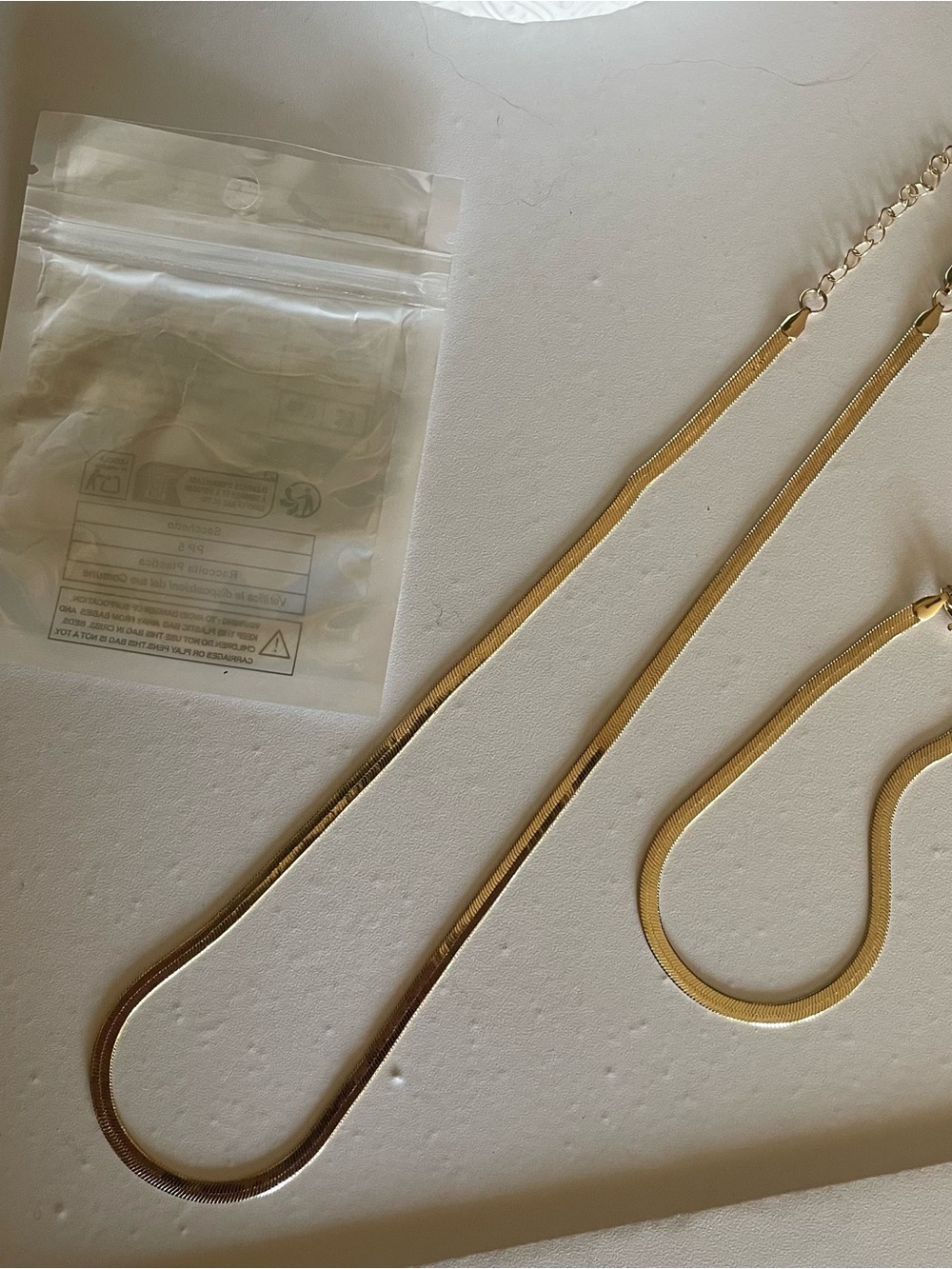 Gold Herringbone Necklace and bracelet - Women's Jewelry